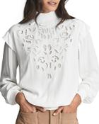 Reiss Ivana Eyelet Embroidered Top