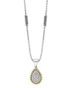 Lagos Sterling Silver And Diamond Teardrop Pendant Necklace With 18k Gold, 16