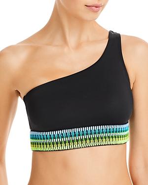 Peixoto Zoni Asymmetric Contrast Trim Bikini Top