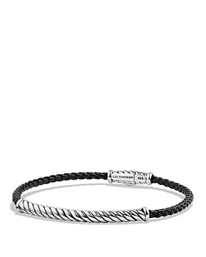 David Yurman Cable Leather Bracelet In Black