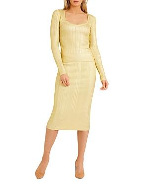 Herve Leger Metallic Pencil Skirt