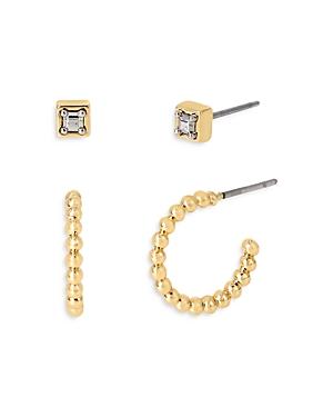 Allsaints Square Stud & Huggie Earrings Set