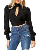 Bardot Louise Turtleneck Open Back Top