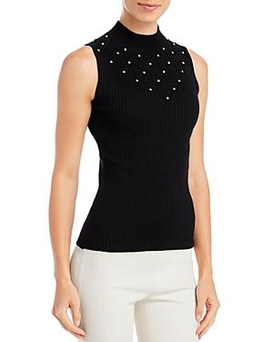 T Tahari Rhinestone Sleeveless Sweater
