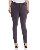 Slink Jeans Faux Suede Skinny Jeans In Charcoal
