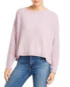 Elan Chenille Overlay-back Cropped Sweater