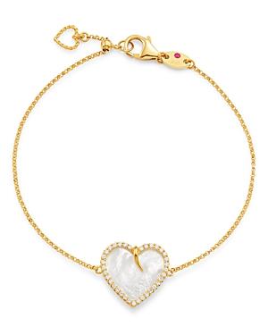 Roberto Coin 18k Yellow Gold Mother-of-pearl & Diamond Heart Bracelet - 100% Exclusive
