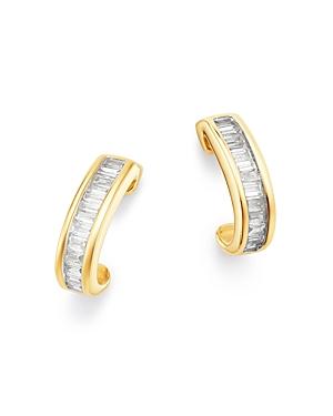 Adina Reyter 14k Yellow Gold Diamond Small J Hoop Earrings