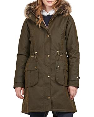 Barbour Hartwith Hooded Faux Fur Trim Raincoat