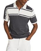Reiss Dillion Colorblock Toweling Regular Fit Zip Polo