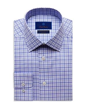 David Donahue Cotton Regular Fit Plaid Dress Shirt