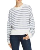 Frame Drop-shoulder Striped Sweatshirt