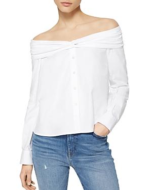 Jonathan Simkhai Maia Oxford Off-the-shoulder Top