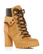 See By Chloe Women's Cargo Hiker Round Toe Lace Up Leather Booties