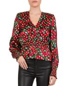 The Kooples Giant Poppy Floral Smocked Blouse