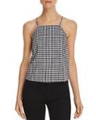 Honey Punch Gingham Button-back Top