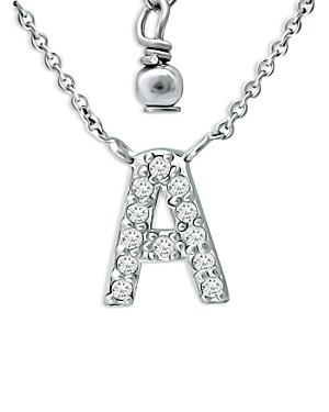 Aqua Pave Initial Pendant Necklace In Sterling Silver, 15-17 - 100% Exclusive