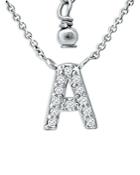 Aqua Pave Initial Pendant Necklace In Sterling Silver, 15-17 - 100% Exclusive