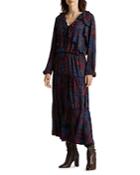 Lauren Ralph Lauren Paisley Georgette Long Sleeve Dress