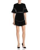 Alice + Olivia Doloris Lace-trim Velvet Dress