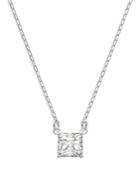 Swarovski Attract Square Crystal Pendant Necklace In Silver Tone, 14.87-16.87