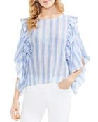 Vince Camuto Striped Ruffle Top