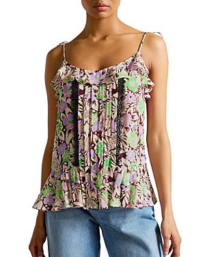 Ted Baker Crina Printed Ruffled Cami Top