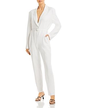 Norma Kamali Belted Long Sleeve Jumpsuit
