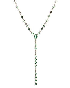 Bloomingdale's Emerald & Diamond Lariat Necklace In 14k Yellow Gold, 18 - 100% Exclusive