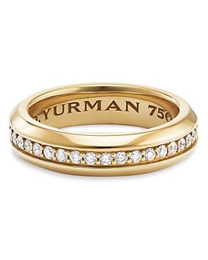 David Yurman Streamline Band Ring In 18k Yellow Gold With Diamonds