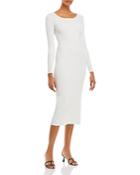 Lucy Paris Long Sleeve Rib Knit Midi Dress