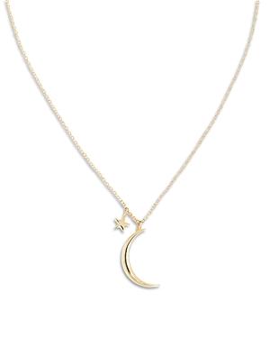 Aqua Moon & Star Pendant Necklace In 18k Gold Vermeil Sterling Silver, 16.25-18.25 - 100% Exclusive