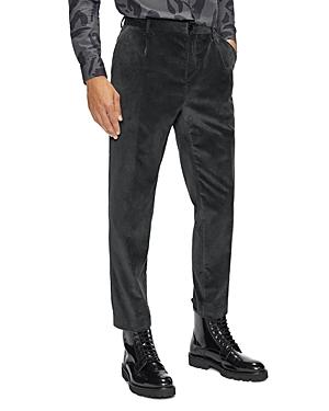 Ted Baker Farbor-camburn Velvet Cropped Tapered Fit Pleated Suit Pants