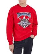 The Kooples Cotton Fleece Tiger Logo Print Crewneck Sweatshirt