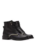 Salvatore Ferragamo Women's Lace Up Embellished Boots