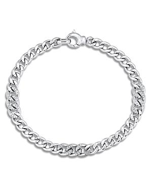Alberto Amati Sterling Silver Diamond Curb Link Chain Bracelet