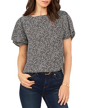 Vince Camuto Printed Tulip Sleeve Top