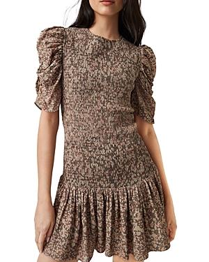 French Connection Printed Smocked Dress