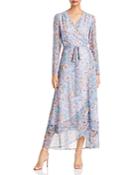 Laundry By Shelli Segal Floral Mesh Wrap Dress