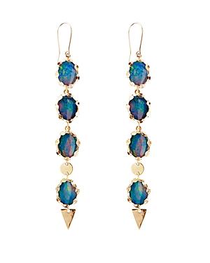 Lana Jewelry 14k Yellow Gold Frosted Linear Opal Drop Earrings