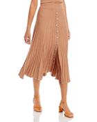 Bardot Ribbed Button Front Midi Skirt