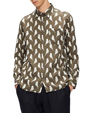 Ted Baker Chartz Bird Print Relaxed Fit Button Down Shirt