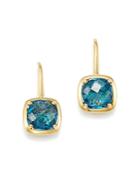 Bloomingdale's Blue Topaz Square Drop Earrings In 14k Yellow Gold - 100% Exclusive