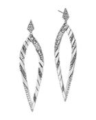 John Hardy Sterling Silver White & Gray Diamond Long Drop Earrings