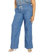 Nydj Plus Chambray Wide-leg Pants