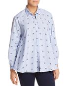 Marina Rinaldi Bahamas Bee & Stripe Print Button-down Shirt