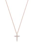 Bloomingdale's Diamond Small Cross Pendant Necklace In 14k Rose Gold, 0.33 Ct. T.w. - 100% Exclusive