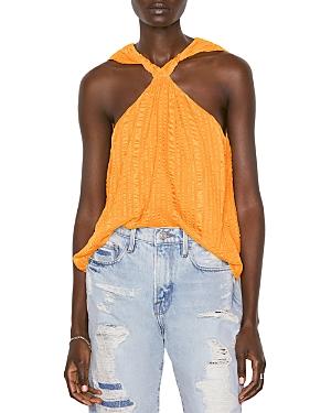 Frame Textured Twist Neck Top