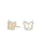 Adina Reyter 14k Yellow Gold Turquoise & Diamond Butterfly Stud Earrings