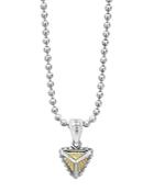 Lagos Sterling Silver & 18k Yellow Gold Ksl Pyramic Pendant Necklace, 18